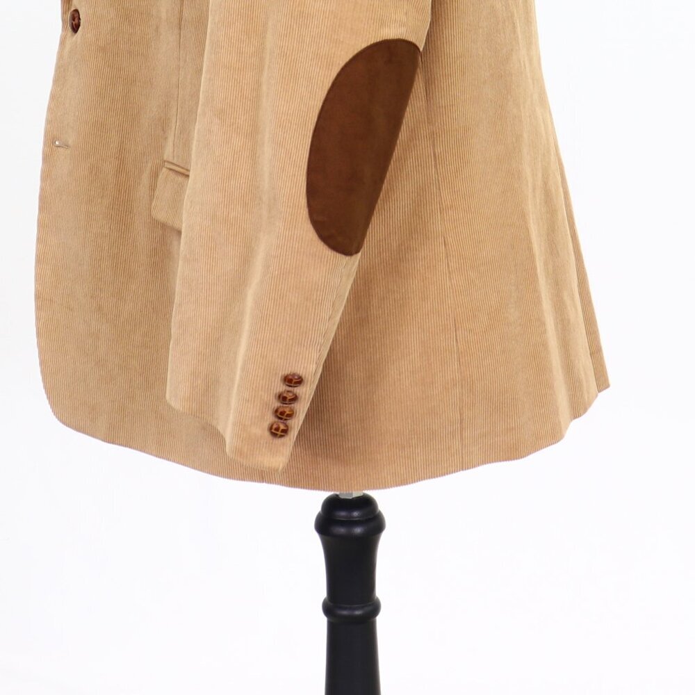 Chaps 44R Beige Solid 2-Button Sport Coat Blazer Jacket W018 - Picture 6 of 10